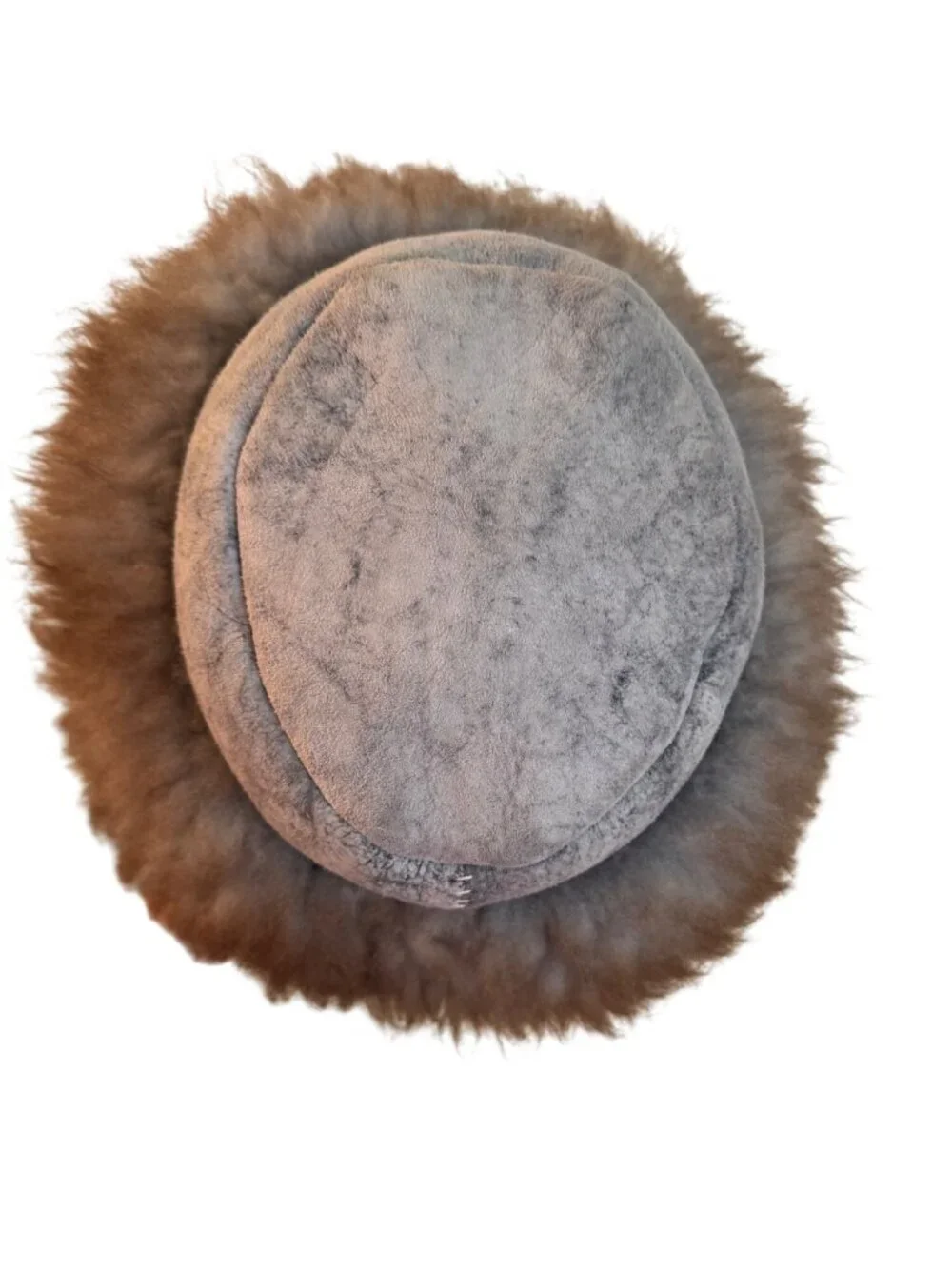 The Leather Works Womens Aspen Sheep Skin Pillbox Hat Size Large Round Winter